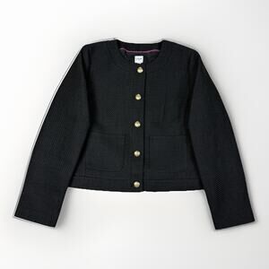 J. Crew Factory Black Tweed Lady Jacket Blazer Women's Size 12 Preppy